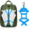 Shoe Holder for Backpack, takyu Elastic Silicone Shoe Holster with Backpack Clips for Sneaker Bag, Hang Extra Shoes Cleats Boots or Gear on Your Bag (Black）(Blue)