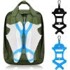 Shoe Holder for Backpack, takyu Elastic Silicone Shoe Holster with Backpack Clips for Sneaker Bag, Hang Extra Shoes Cleats Boots or Gear on Your Bag (Black）(Black+Blue)