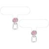 TACOMEGE 2pcs Clear Phone Tether Tabs for iPhone Smartphone Case, Cell Phone Tether CrystalPink for Women Girls (Clear-Pink)(Clear-Pink)