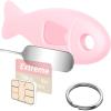 TACOMEGE SIM Card Holder Contains Eject Pins Needle Opener Ejector for iPhone, Universal SIM Card Removal Tool for Smartphone (Pink)(Pink)