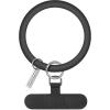 TACOMEGE Silicone Ring Phone Lanyard for Most Smartphones Cases (with Anchor), Soft Phone Loop Wrist Strap for Women (Black)(Black)