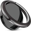 TACOMEGE Smooth Alloy Phone Ring Grip Holder, 360 Rotation Finger Ring Kickstand for iPhone, iPad, Samsung, and All Smartphones Tablets (PRG-B)(PRG-B)