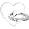 TACOMEGE Transparent Clear Phone Holder Ring Grips, Finger Ring Stand for Cell Phone Tablet (Heart-Clear)