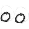 TACOMEGE Transparent Clear Phone Ring Grips Holder Kickstand, Finger Ring Stand for Cell Phone Tablet Case Accessories Round (GD R)(BK R)