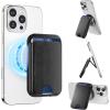 takyu Magnetic Phone Wallet Comatible for Magsafe, Premium Leather Strong Magnetic Credit Card Holder with Adjustable Phone Stand Holder Compatible for iPhone 12, 13, 14, 15, 16, 17 Series