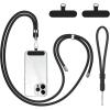 takyu Phone Lanyard, 2 Pack Adjustable CellPhone Lanyard Crossbody Neck Strap & 2 Pack Wrist Strap & Nylon Tether Tabs Compatible for iPhone Android Smartphones Orange Black(Black X1)