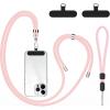 takyu Phone Lanyard, Universal Cell Phone Lanyard with Adjustable Nylon Neck Strap, Phone Tether Safety Strap Compatible with Most Smartphones with Full Coverage Case (Black)(Npink)