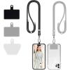 takyu Phone Lanyard, Universal Cell Phone Lanyard with Adjustable Nylon Neck Strap, Phone Tether Safety Strap Compatible with Most Smartphones with Full Coverage Case (Black)(Grey+pink)