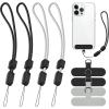takyu Phone Lanyard Wrist Strap, Adjustable Wristlet Strap for Around The Hand With Tether Tabs Compatible for iPhone Android Smartphones-4PCS Black Grey(2black+2grey)