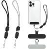takyu Phone Lanyard Wrist Strap, Adjustable Wristlet Strap for Around The Hand With Tether Tabs Compatible for iPhone Android Smartphones-4PCS Black Grey(Black+grey)