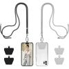 takyu Phone Lanyard with Tether Tabs for Phones(Black+grey(4tab))