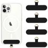 takyu Phone Tether Tab, 4 Pack Universal Phone Safety Tether Connector Without Adhesive Compatible for Most Smartphones (Black)(4black)