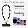 takyu Phone Charm, Beaded Phone Wristlet Strap with Natural Gemstone for Women Girls, Hands-Free Wrist Lanyard for Phone with 2PCS Tether Connectors Fit Almost All Phone Cases(Obsidian-Black)