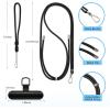takyu Phone Lanyard, 2 Pack Adjustable CellPhone Lanyard Crossbody Neck Strap & 2 Pack Wrist Strap & Nylon Tether Tabs Compatible for iPhone Android Smartphones Orange Black(Metal Black+black)