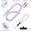 takyu Phone Lanyard, 2 Pack Adjustable CellPhone Lanyard Crossbody Neck Strap & 2 Pack Wrist Strap & Nylon Tether Tabs Compatible for iPhone Android Smartphones Orange Black(Black+purple)