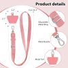 takyu Phone Lanyard, 2 Pack Universal Phone Strap Soft Nylon Neck Strap with 4PCS Tether Tabs Compatible for iPhone Android Smartphones-Black Grey(Black+pink)