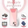 takyu Phone Lanyard, 2 Pack Universal Phone Strap Soft Nylon Neck Strap with 4PCS Tether Tabs Compatible for iPhone Android Smartphones-Black Grey(Black+pink)
