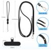 takyu Phone Lanyard, 4 Pack Adjustable Cell Phone Lanyard Crossbody Neck Strap & 2 Pack Phone Wrist Strap with Tether Tabs Compatible for iPhone Android Smartphones-Black Grey