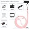 takyu Phone Lanyard, Universal Cell Phone Lanyard with Adjustable Nylon Neck Strap, Phone Tether Safety Strap Compatible with Most Smartphones with Full Coverage Case (Black)(Npink)