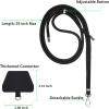 takyu Phone Lanyard, Universal Cell Phone Lanyard with Adjustable Nylon Neck Strap, Phone Tether Safety Strap Compatible with Most Smartphones with Full Coverage Case (Black)(Black)