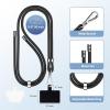 takyu Phone Lanyard, Universal Cell Phone Lanyard with Adjustable Nylon Neck Strap, Phone Tether Safety Strap Compatible with Most Smartphones with Full Coverage Case (Black)(Grey+pink)