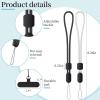 takyu Phone Lanyard Wrist Strap, Adjustable Wristlet Strap for Around The Hand With Tether Tabs Compatible for iPhone Android Smartphones-4PCS Black Grey(Black+grey)