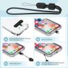 takyu Phone Lanyard Wrist Strap, Adjustable Wristlet Strap for Around The Hand With Tether Tabs Compatible for iPhone Android Smartphones-4PCS Black Grey(Black+grey)