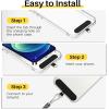 takyu Phone Tether Tab, 4 Pack Universal Phone Safety Tether Connector Without Adhesive Compatible for Most Smartphones (Black)(2black)