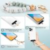 takyu Phone Wrist Strap, Silicone Beaded Phone Wrist Lanyard for Women Girls with 2PCS Tabs Fit for iPhone for Shopping Walking-Yellow(White)