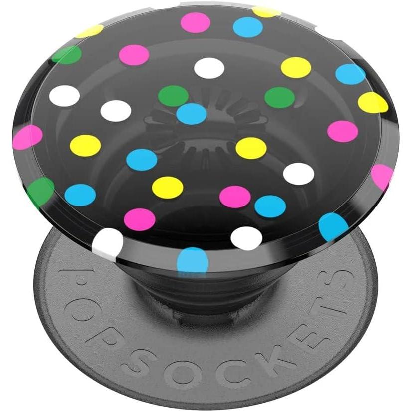 imagePopSockets Phone Grip for MagSafe with Kickstand Magnetic Stand Swappable Top Secure Hold for iPhone MagSafe Cases Phone ampamp Tablet Grip  ClearBlack Disco