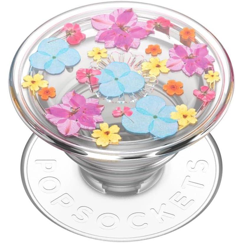 imagePopSockets Phone Grip for MagSafe with Kickstand Magnetic Stand Swappable Top Secure Hold for iPhone MagSafe Cases Phone ampamp Tablet Grip  ClearDelicate Floral