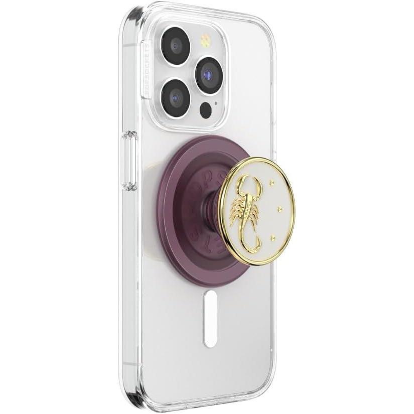 imagePopSockets Phone Grip for MagSafe with Kickstand Magnetic Stand Swappable Top Secure Hold for iPhone MagSafe Cases Phone ampamp Tablet Grip Cute PopSockets  Enamel Desert Gem BloomEnamel Scorpio