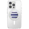 PopSockets Phone Grip for MagSafe with Kickstand, Magnetic Stand, Swappable Top, Secure Hold for iPhone MagSafe Cases, Phone & Tablet Grip, Cute PopSockets – Enamel Coconut Crème(Nautical Stripe)