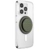 PopSockets Phone Grip for MagSafe with Kickstand, Magnetic Stand, Swappable Top, Secure Hold for iPhone MagSafe Cases, Phone & Tablet Grip, Cute PopSockets – Enamel Coconut Crème(Knurl Olive)