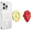 PopSockets Phone Grip for MagSafe with Kickstand, Magnetic Stand, Swappable Top, Secure Hold for iPhone MagSafe Cases, Phone & Tablet Grip, Cute PopSockets – Enamel Desert Gem Bloom(Sacred Heart)