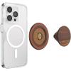 PopSockets Phone Grip for MagSafe with Kickstand, Magnetic Stand, Swappable Top, Secure Hold for iPhone MagSafe Cases, Phone & Tablet Grip, Cute PopSockets – Enamel Coconut Crème(Olive Wood)