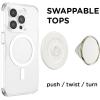 PopSockets Phone Grip for MagSafe with Kickstand, Magnetic Stand, Swappable Top, Secure Hold for iPhone MagSafe Cases, Phone & Tablet Grip, Cute PopSockets – Enamel Coconut Crème(Coco Creme)