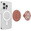 PopSockets Phone Grip for MagSafe with Kickstand, Magnetic Stand, Swappable Top, Secure Hold for iPhone MagSafe Cases, Phone & Tablet Grip, Cute PopSockets – Enamel Desert Gem Bloom(Glazed Terracotta)