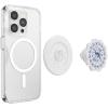 PopSockets Phone Grip for MagSafe with Kickstand, Magnetic Stand, Swappable Top, Secure Hold for iPhone MagSafe Cases, Phone & Tablet Grip, Cute PopSockets – Enamel Coconut Crème(Peacock Saucer)