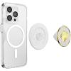PopSockets Phone Grip for MagSafe with Kickstand, Magnetic Stand, Swappable Top, Secure Hold for iPhone MagSafe Cases, Phone & Tablet Grip, Cute PopSockets – Enamel Desert Gem Bloom(Venus White)