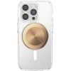 PopSockets Phone Grip for MagSafe with Kickstand, Magnetic Stand, Swappable Top, Secure Hold for iPhone MagSafe Cases, Phone & Tablet Grip -Light Blue(Aluminum Radial Gold)