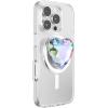 PopSockets Phone Grip for MagSafe with Kickstand, Magnetic Stand, Swappable Top, Secure Hold for iPhone MagSafe Cases, Phone & Tablet Grip(Iridescent Dichroic Heart)