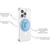 PopSockets Suck-Up™ Suction Grip & Stand, 3-in-1 MagSafe Phone Mount for iPhone, Strong Hold on Mirrors & Glass, Swappable Top, Portable & Reusable – Clear(Blue Clear)