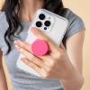 PopSockets Suck-Up™ Suction Grip & Stand, 3-in-1 MagSafe Phone Mount for iPhone, Strong Hold on Mirrors & Glass, Swappable Top, Portable & Reusable – Clear(Neon Pink)
