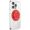 PopSockets Suck-Up™ Suction Grip & Stand, 3-in-1 MagSafe Phone Mount for iPhone, Strong Hold on Mirrors & Glass, Swappable Top, Portable & Reusable – Clear(Enamel Rosso)