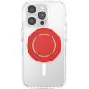 PopSockets Suck-Up™ Suction Grip & Stand, 3-in-1 MagSafe Phone Mount for iPhone, Strong Hold on Mirrors & Glass, Swappable Top, Portable & Reusable – Clear(Enamel Rosso)