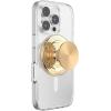 PopSockets Suck-Up™ Suction Grip & Stand, 3-in-1 MagSafe Phone Mount for iPhone, Strong Hold on Mirrors & Glass, Swappable Top, Portable & Reusable – Clear(Gold Radial)