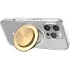 PopSockets Suck-Up™ Suction Grip & Stand, 3-in-1 MagSafe Phone Mount for iPhone, Strong Hold on Mirrors & Glass, Swappable Top, Portable & Reusable – Clear(Gold Radial)