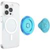 PopSockets Suck-Up™ Suction Grip & Stand, 3-in-1 MagSafe Phone Mount for iPhone, Strong Hold on Mirrors & Glass, Swappable Top, Portable & Reusable – Clear(Electric Blue)
