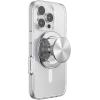 PopSockets Suck-Up™ Suction Grip & Stand, 3-in-1 MagSafe Phone Mount for iPhone, Strong Hold on Mirrors & Glass, Swappable Top, Portable & Reusable – Clear(Silver)